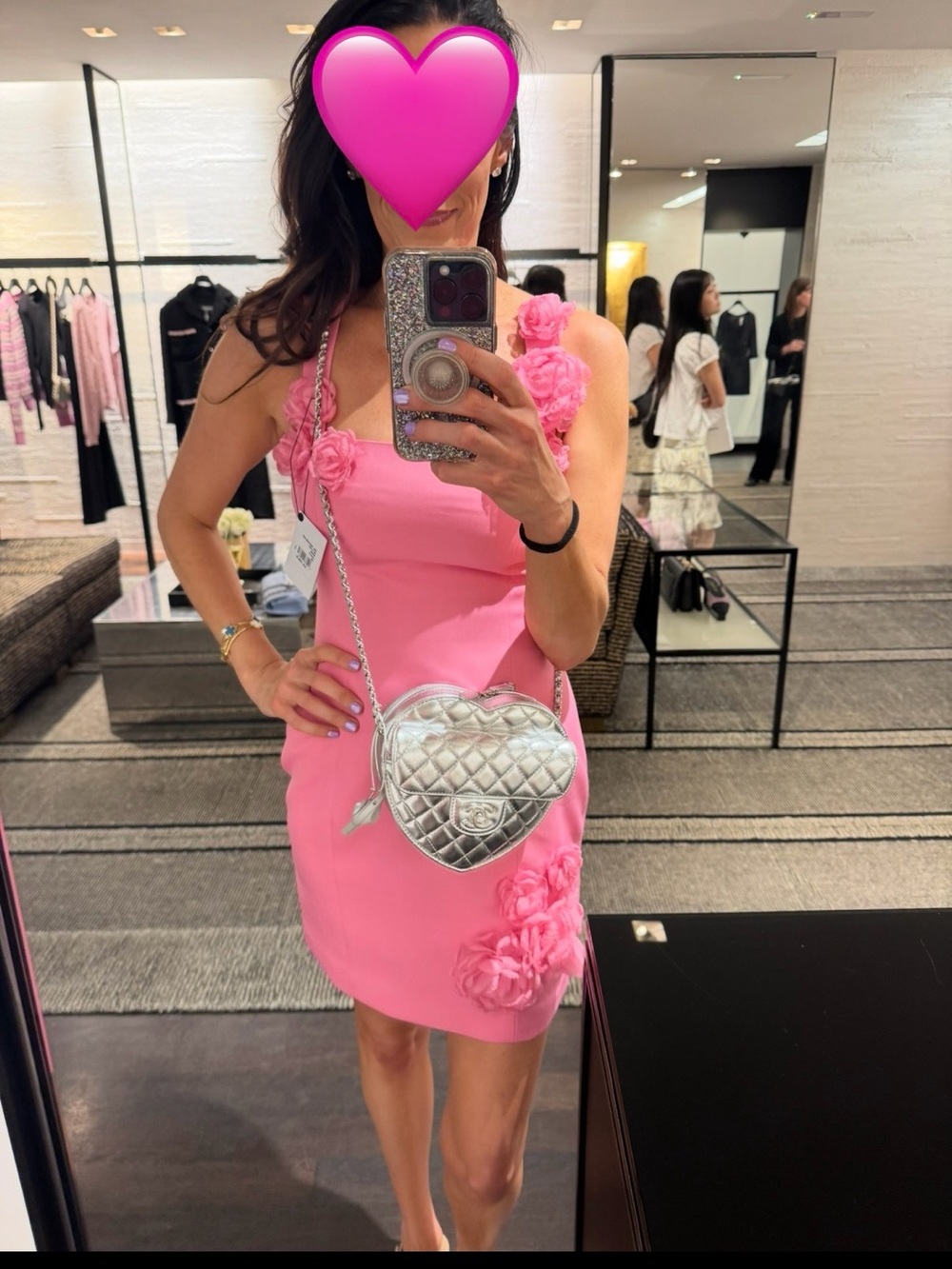 CHANEL Silver Large Heart Bag